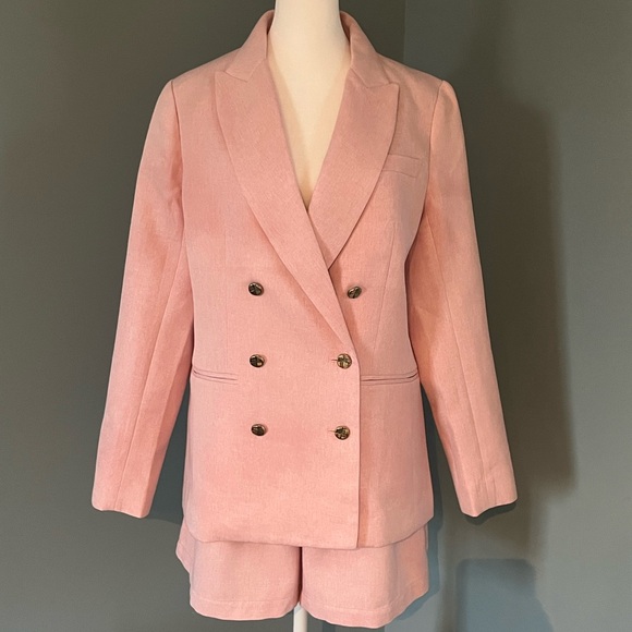 Tuckernuck Jackets & Blazers - Women's Pink Double-Breasted Blazer - Companion Piece